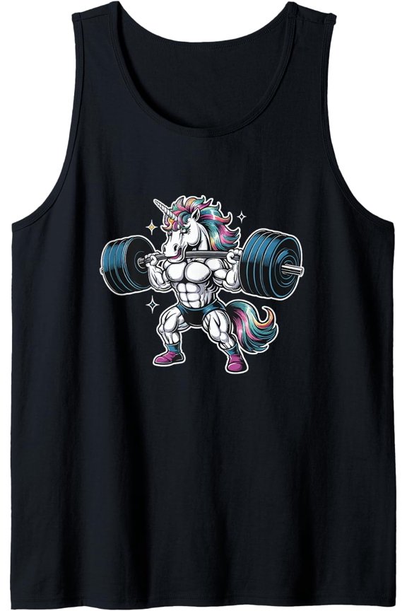 Unicorn Bodybuilder Weightlifting Weight Weightlifter Tank Top Size S-3XL