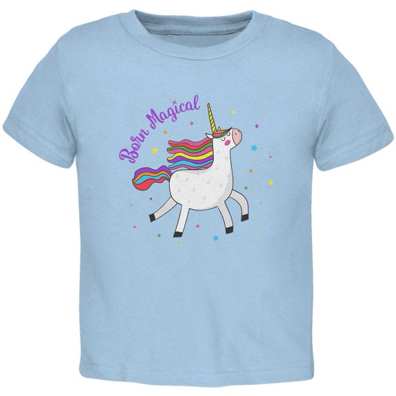 Unicorn Born Magical Toddler T Shirt Light Blue Toddler Size 5/6