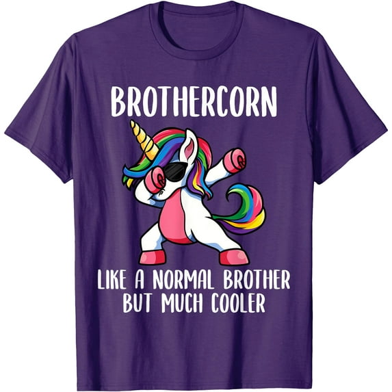 Unicorn Brother Girl Birthday Party Clothing BrotherCorn Unisex T-Shirt for Men Women Kids Toddler,Purple Color,Size 5XL