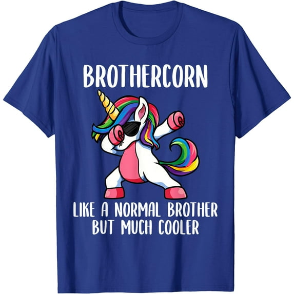 Unicorn Brother Girl Birthday Party Clothing BrotherCorn Unisex T-Shirt for Men Women Kids Toddler,Royal Blue Color,Size 4XL