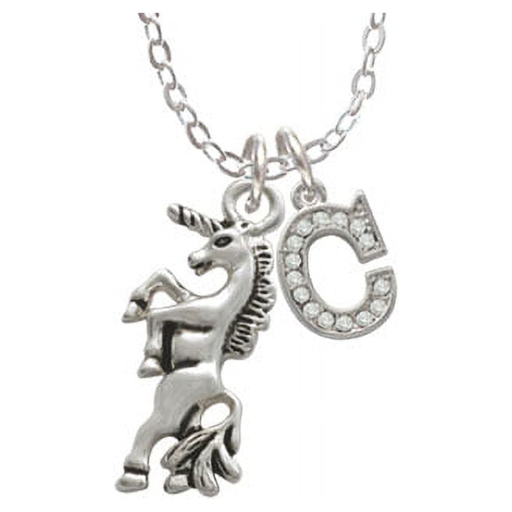Poekio Unicorn Necklace for Girls 18K Gold Filled 925 Sterling Silver Necklaces Heart Pendant Necklace Initial Jewelry for Little Girls on