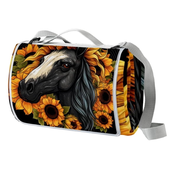 Unicorn Canvas Picnic Blanket Outdoor Waterproof Sand Proof Mat for Camping Hiking Beach Travel - Large Size Family Friendly Design