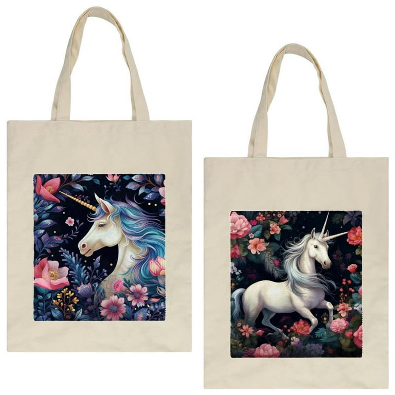 Unicorn Canvas Tote Bags for Crafts Shopping Grocery Books Beach Diaper Bag Walmart