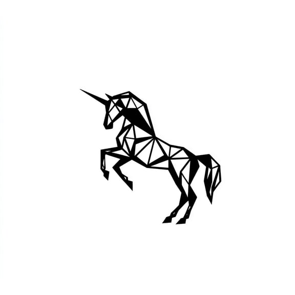 Unicorn Car Sticker | Geometric Rearing Horse Vinyl Decal | Waterproof & Weatherproof for Vehicles, Laptops, Tumblers | Modern Fantasy Silhouette