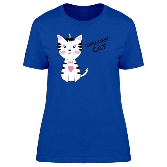 Unicorn Cat Big Heart T-Shirt Women -Image by Shutterstock, Female x-Large