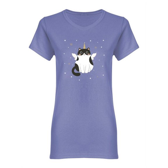 Unicorn Cat Design Shaped T-Shirt Women -Image by Shutterstock, Female x-Large