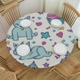 thumbnail image 1 of Unicorn Cat Fitted Tablecloth Round Elastic Table Cover, Pattern with, 1 of 8