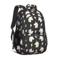 thumbnail image 1 of Unicorn Cat and Lightning Black Pattern Backpack for School, Cute School Bag with Adjustable Shoulder Straps and Padded Back, 16.9"x12.6"x5.9", 1 of 5