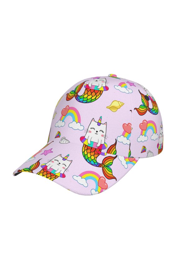 Unicorn Cats Unisex Baseball Cap, Ajustable Snapback Golf Dad Hat Visor Hats Curve Brim Casual Running Trucker Caps