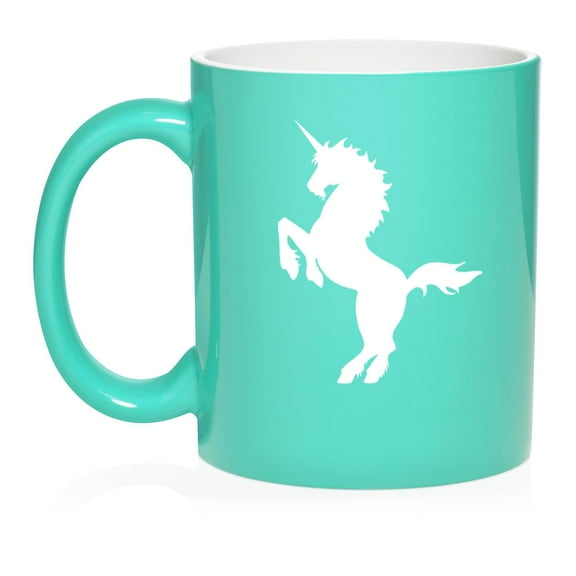 Unicorn Ceramic Coffee Mug Tea Cup Gift (11oz Teal)