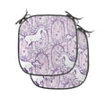thumbnail image 1 of Unicorn Chair Seating Cushion Set of 2, Unicorn Galloping on Curved Swirled Tree Branches in Abstract Forest Pattern Art Print, Seat Pads with Anti-slip Backing, 16"x16", Purple, by Ambesonne, 1 of 7