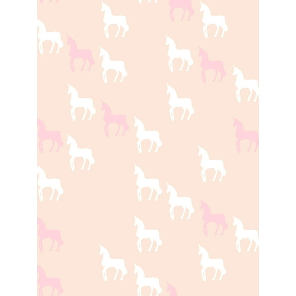 Unicorn Check Removable Vinyl Wallpaper by Barbie - Peach