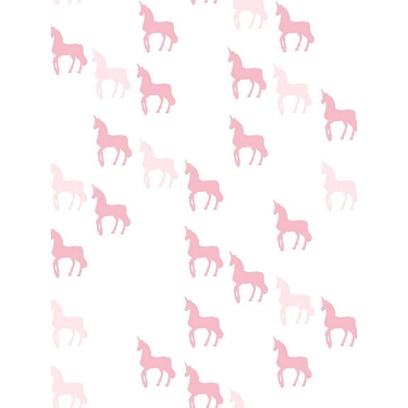 Unicorn Check Removable Vinyl Wallpaper by Barbie - Pink