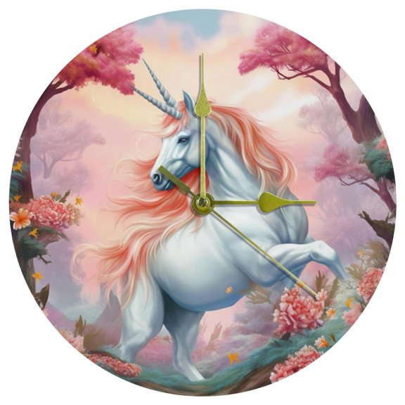 Unicorn Circular Acrylic Wall Clock - Elegant and Functional Timepiece