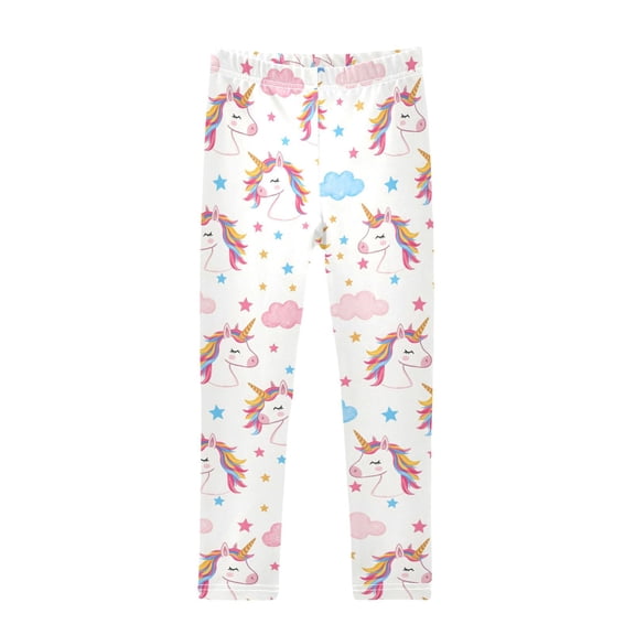 Unicorn Clouds Stars Printed Leggings Yoga Pants for in 4t to 10t
