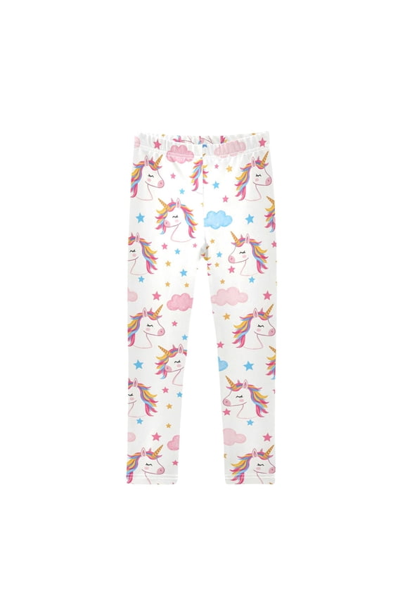 Unicorn Clouds Stars Printed Leggings Yoga Pants for in 4t to 10t