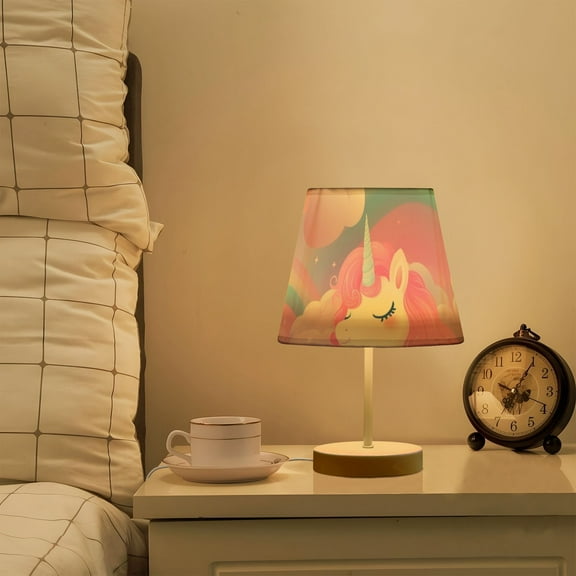 Unicorn Clouds in Rainbow LED Desk Lamp Table Lamp USB Bedside Nightstand Small Lamp for Bedroom Living Room Kids Room