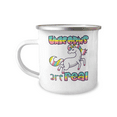thumbnail image 1 of Unicorn Coffee mug, Unicorns are Real, Unicorn Mug, Teen Coffee mug-12 Oz Stainless Steel Enamel Finish White Camper Coffee Mug, 1 of 2