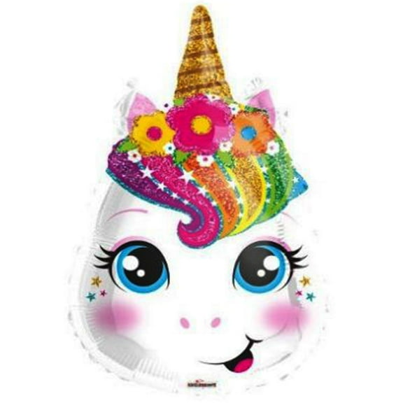 Unicorn Colorful Head Foil Balloon 18" ( Each )