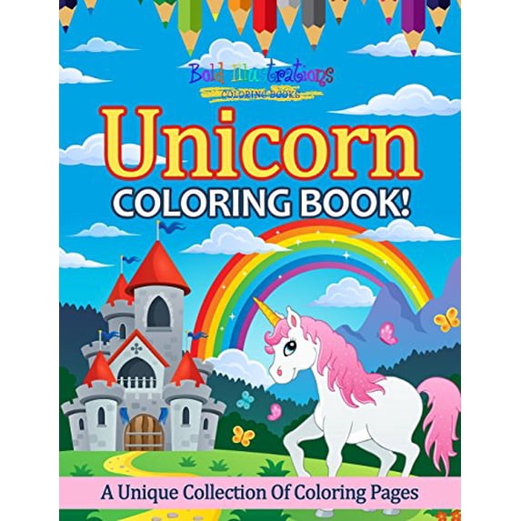 Pre-Owned Unicorn Coloring Book! A Unique Collection Of Coloring Pages Paperback