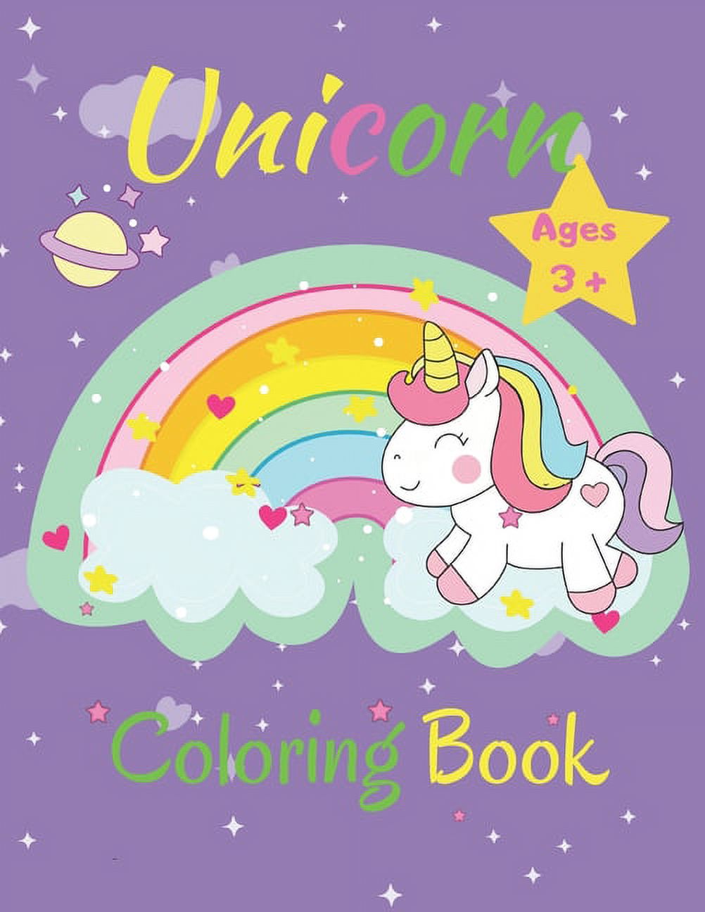 Unicorn Coloring Book Ages 3+: Cute Unicorn Coloring Book For Kids ...