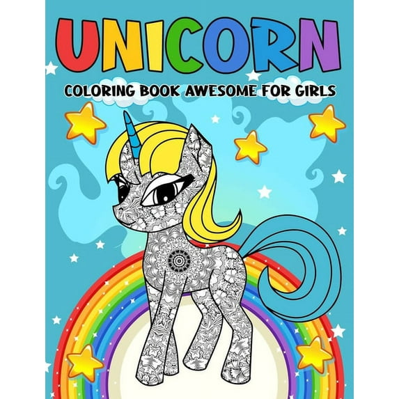 Unicorn Coloring Book Awesome For Girls (Paperback)