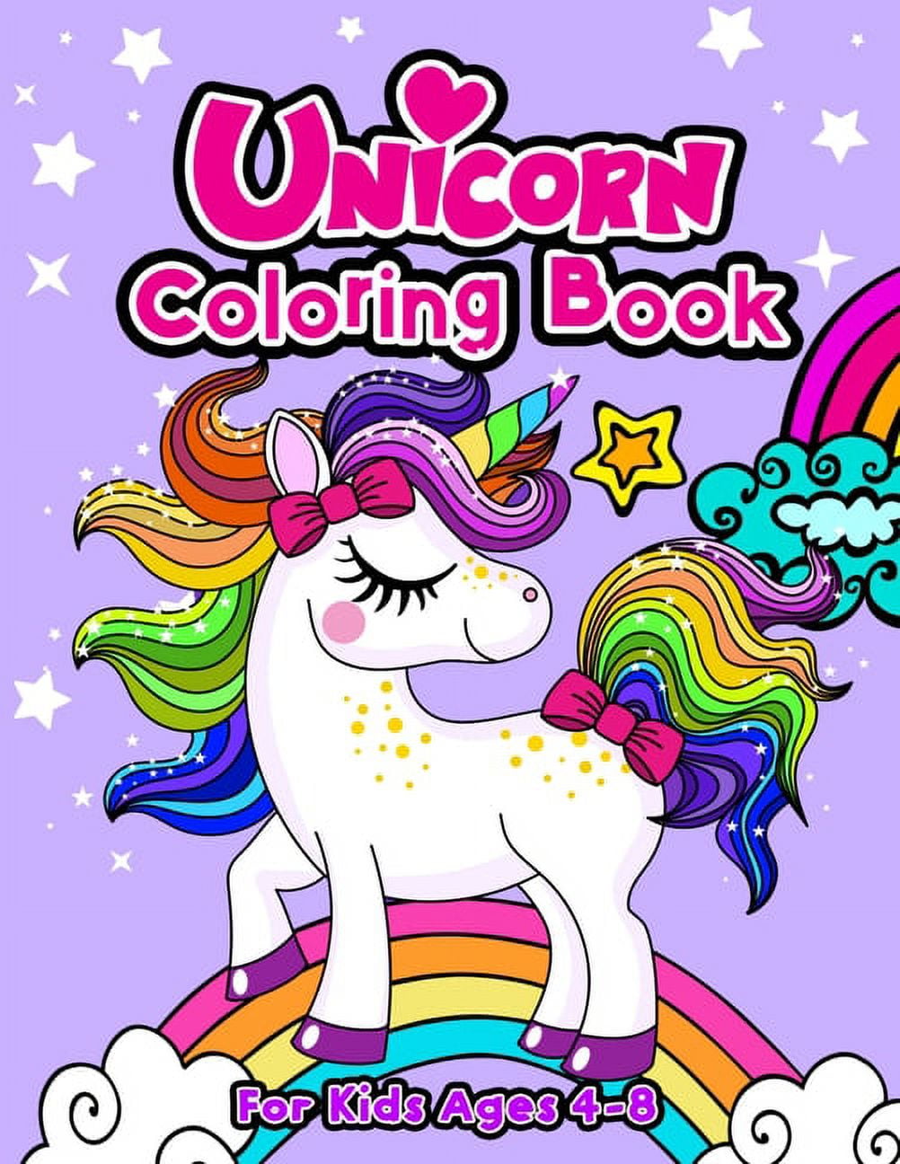 Unicorn Coloring Book : For Kids Ages 4-8 : 50 Unique Unicorn Coloring 