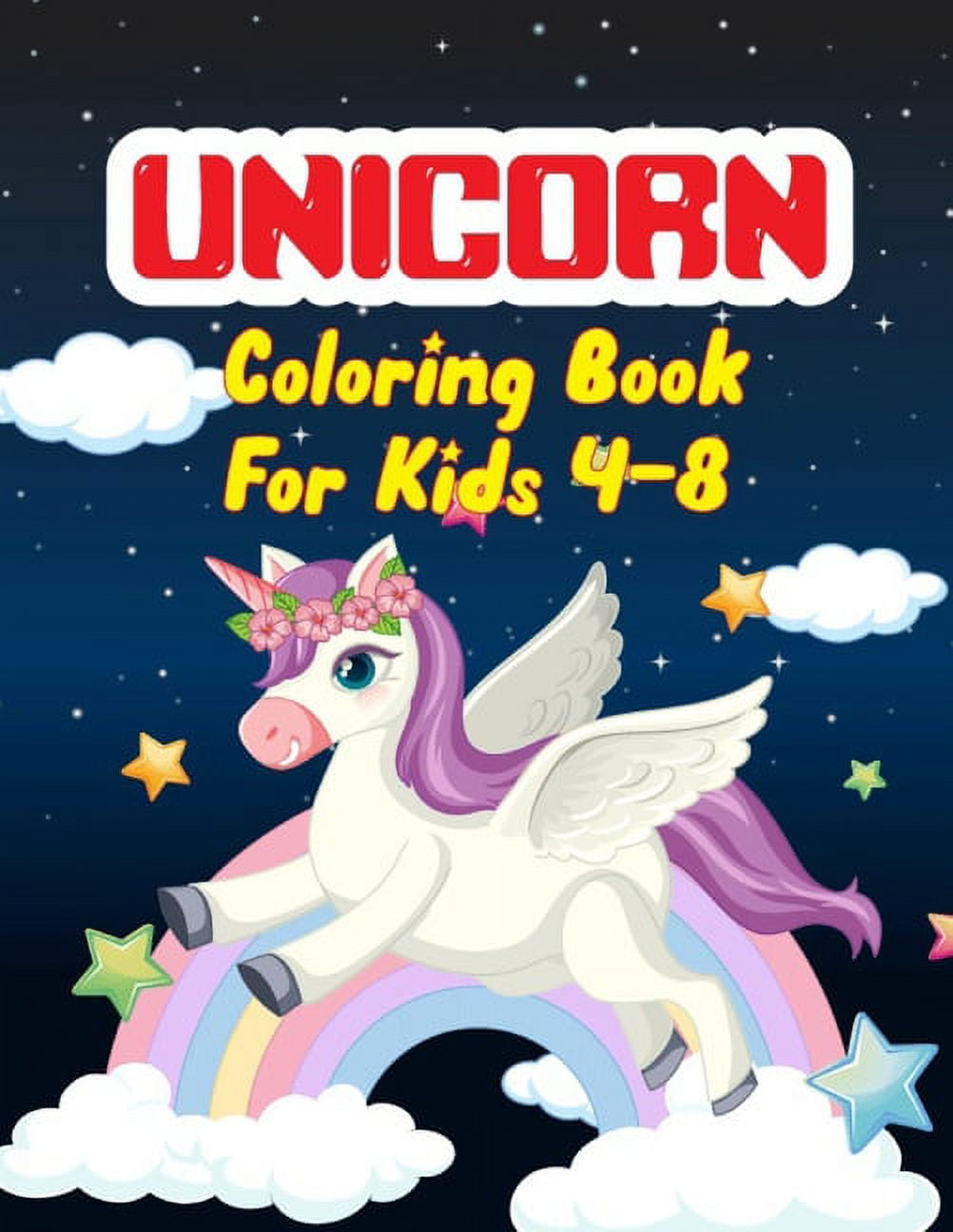 博客來-Unicorn Coloring Book: Unicorns & Rainbows, Ages 4-8, Fun Color Pages  For Kids, Girls Birthday Gift, Journal
