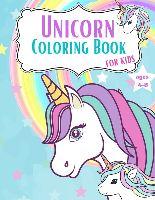 Watercolor Coloring Book Kids: (Volume 6: Unicorns) 12 Adorable, Contemporary Drawings + 12 Inspiring, Full-Watercolor Reference pages. Let Your
