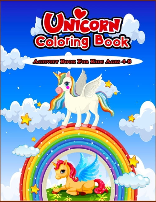 Unicorn Coloring Book: For Kids Ages 4-8 Us Edition Beautiful Activity ...