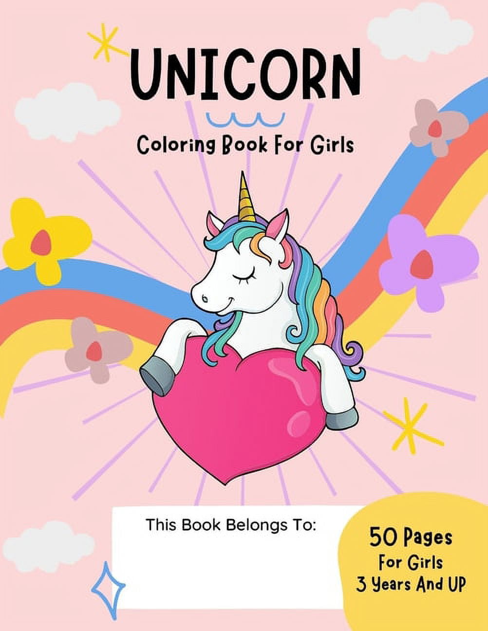Unicorn Coloring Book For Girls 50 Pages For Girls 3 Years And Up ...