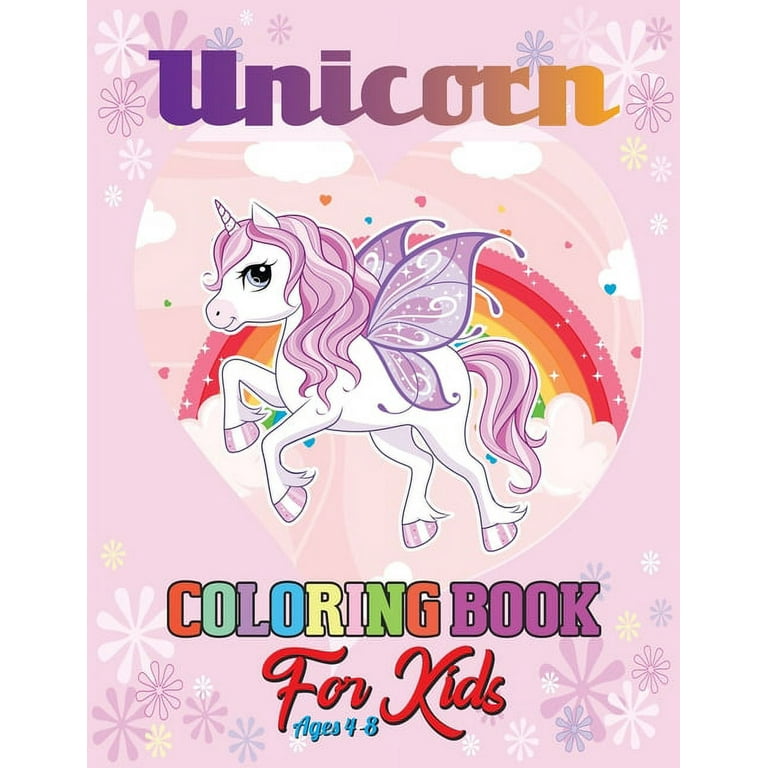 Unicorn Coloring Book For Kids: Beautiful Pink Unicorn Coloring