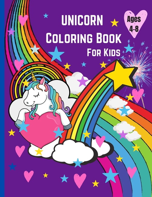 Unicorn Coloring Book for Kids Ages 4-8 US Edition: 50 Beautiful ...
