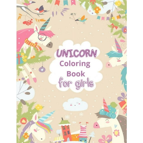 Unicorn Coloring Book for Kids: Coloring Activity Book for Kids, 50 Adorable Designs for Boys and Girls, (Paperback)