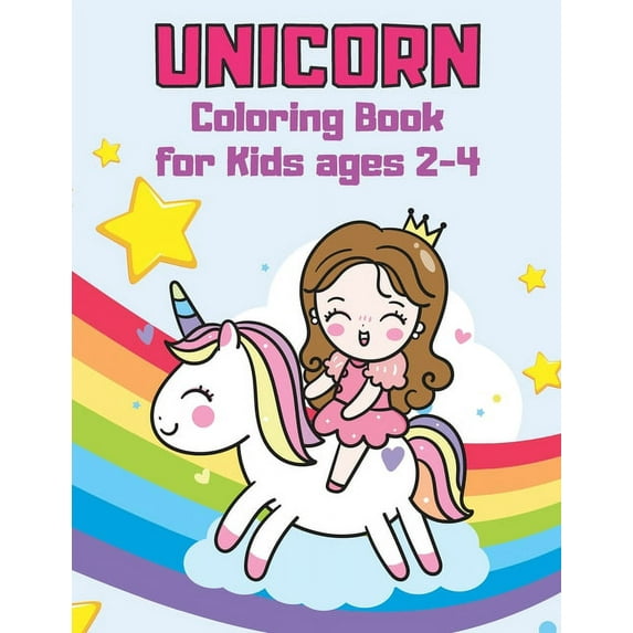 Unicorn Coloring Book for Kids ages 2-4: Coloring Book with Unicorns, Numbers, Shapes, Games and Extra Activities (Large, (Paperback)