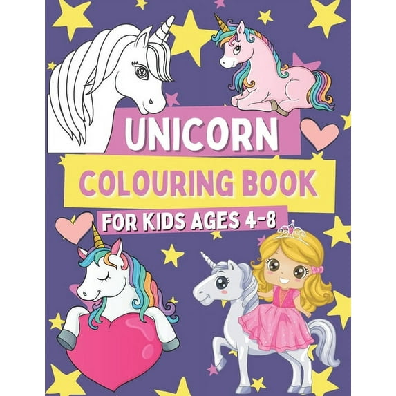 Unicorn Colouring Book for Kids 4-8: Coloring and Activity Pages for Girls Who Love Cute Unicorns, Gift for Children with Images To Color and Mazes with Solutions, (Paperback)