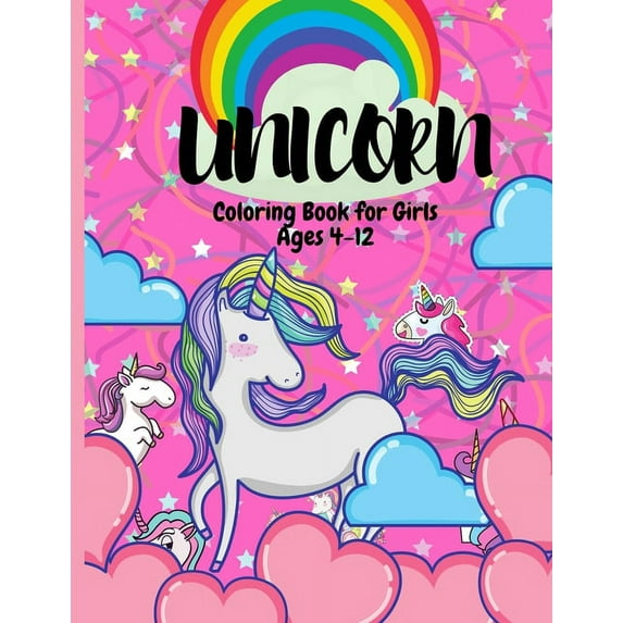 Unicorn Colouring Book for Girls Ages 4 to 12: Unicorn Colouring Book - Magic Paper Colouring Book - One page each for p