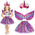 thumbnail image 1 of Unicorn Costume Kids Tutu Skirt for Girls with Unicorn Wings Headband Unicorn Dress for Birthday Outfit Christmas New Year Cosplay, 1 of 7