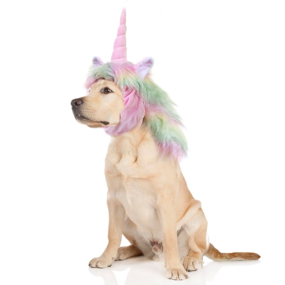 Unicorn Costume for Dogs, Funny Pet Apparel , Furry Dog Clothing Accessories (Size L, Unicorn)