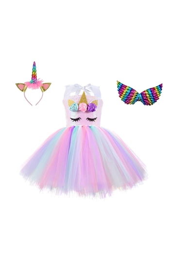 first birthday unicorn dress Party Dresses for Girls sheer mesh dress