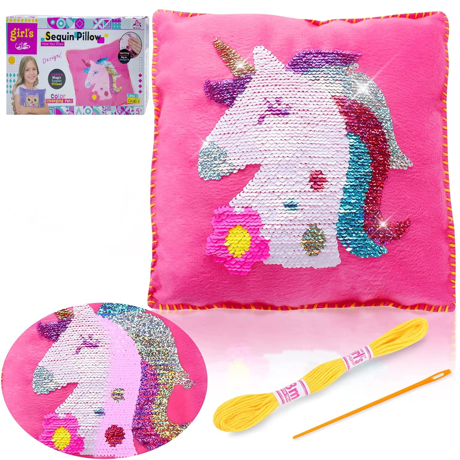 Sequin pillows on sale for girls