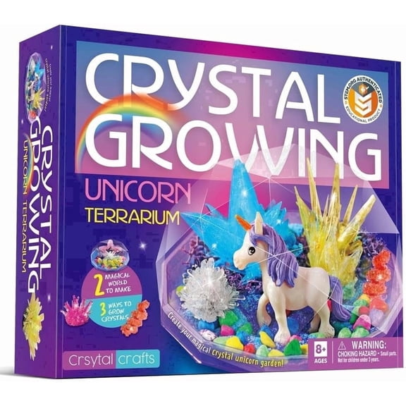 Piano Potato 2-in-1 Unicorn Terrarium & Crystal Growing Kit for Girls, DIY STEM Science Arts and Crafts Set for Kids Ages 6-12, Creative Educational Gift