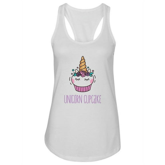 Unicorn Cupcake Design. Tank Women -Image by Shutterstock, Female Large