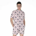thumbnail image 1 of Unicorn Cupcake Pattern Short Sleeve Men'S Rompers, Unicorn Casual Summer Jumpsuits Outfit, 1 of 4