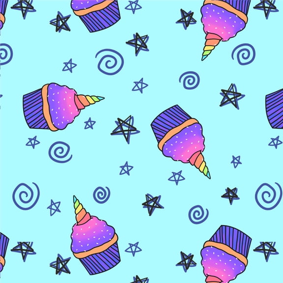 Unicorn Cupcake with Sprinkles Rainbow Premium Roll Gift Wrap Wrapping Paper