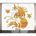 thumbnail image 1 of Ambesonne Unicorn Curtains 2 Panel Set, Unicorn and Art, 108" x 90", Multicolor, 1 of 3