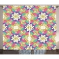 thumbnail image 1 of Ambesonne Unicorn Curtains 2 Panel Set, Rainbow Hearts Sun, 108" x 96", Multicolor, 1 of 3