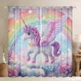 thumbnail image 1 of Unicorn Curtains Rainbow Unicorn 30%-50% Blackout Curtains Blue Purple Gradient Bedroom Curtains Galaxy Stars Fantasy Decor Window Curtains Kawaii Unicorn Curtains,2 Panels (52Wx84L), 1 of 5