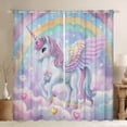 thumbnail image 1 of Unicorn Curtains Rainbow Unicorn 30%-50% Blackout Curtains Galaxy Stars Fantasy Decor Bedroom Curtains Kawaii Unicorn Window Curtains Blue Purple Gradient Curtains,2 Panels 2 Panels,(42Wx63L), 1 of 5