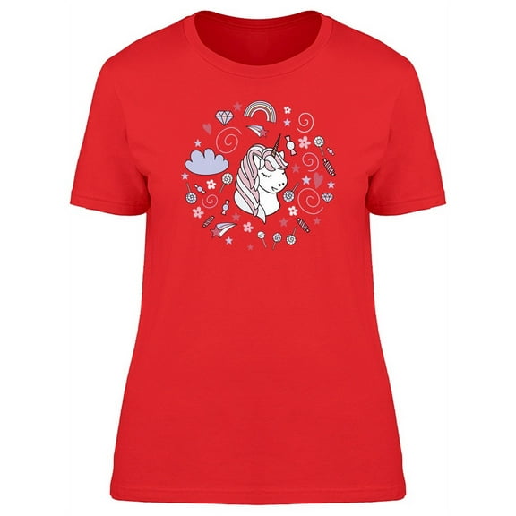 Unicorn Cute Icon T-Shirt Women -Image by Shutterstock, Female Small